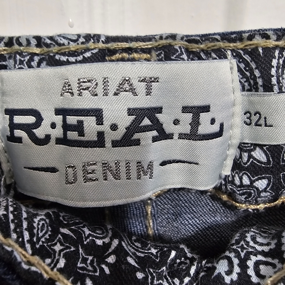 Ariat western cowgirl boho denim bootcut midrise jeans size 32L - Picture 9 of 10